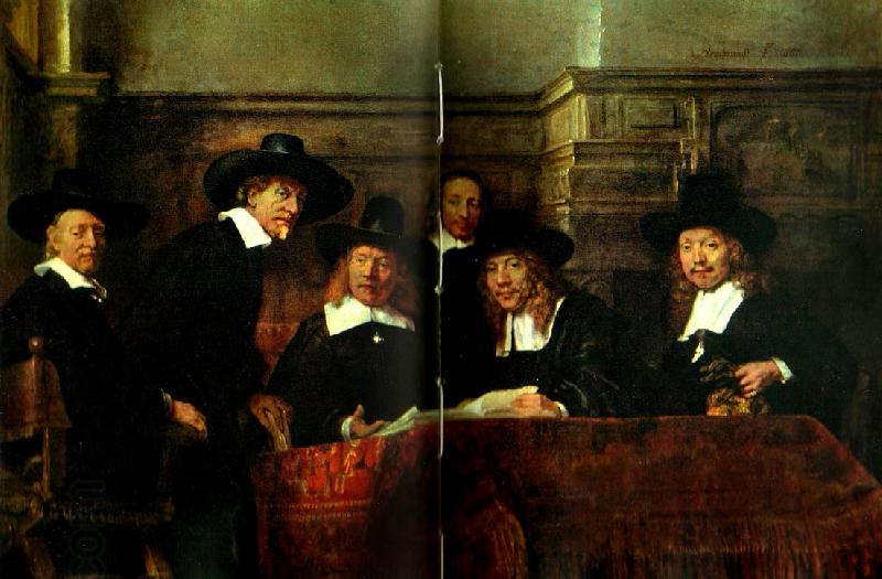 REMBRANDT Harmenszoon van Rijn styresmannen for kladeshandlarskraet